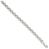 Sterling Silver 9.5mm Semi-solid Rolo Chain
